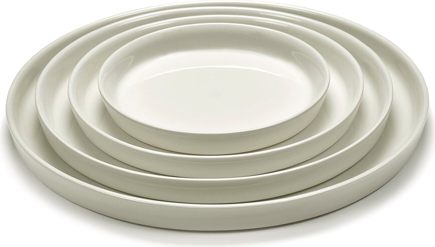 Platos de Aperitivo altos Cena, 14 cm, marfil, 4 unidades