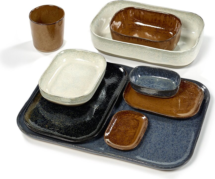 Platos para Aperitivos La Nouvelle, 10 cm, marrones, 8 unidades