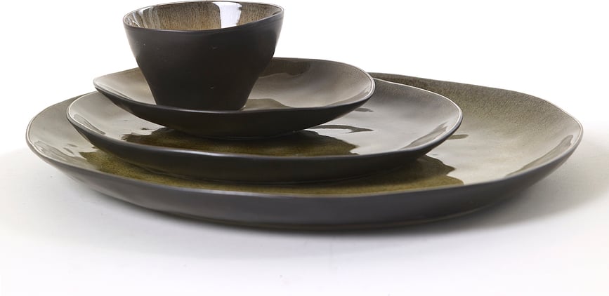 Platos para Aperitivos ovalados Pure, 14,9 cm, amarillos, 4 unidades