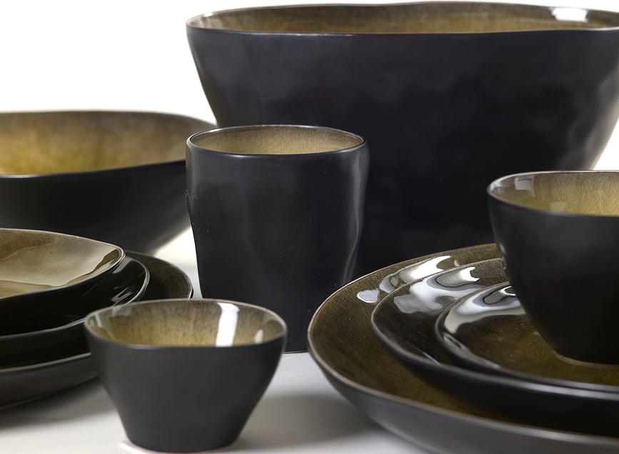 Platos para Aperitivos ovalados Pure, 14,9 cm, amarillos, 4 unidades