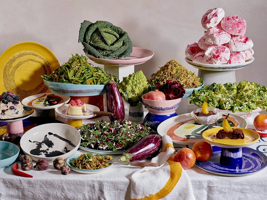 Platos de desayuno Feast, 19 cm, rosas, 2 unidades