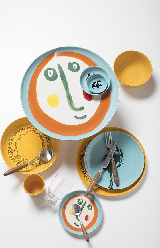 Platos de Desayuno Feast Face 1, 22,5 cm, Pack de 2