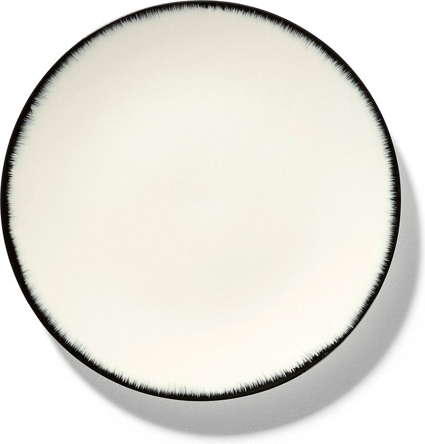 Platos de Postre Dé 6, 14 cm, blanco y negro, 2 unidades