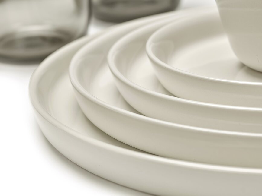 Platos de postre hondos Cena, 18 cm, marfil, 4 unidades