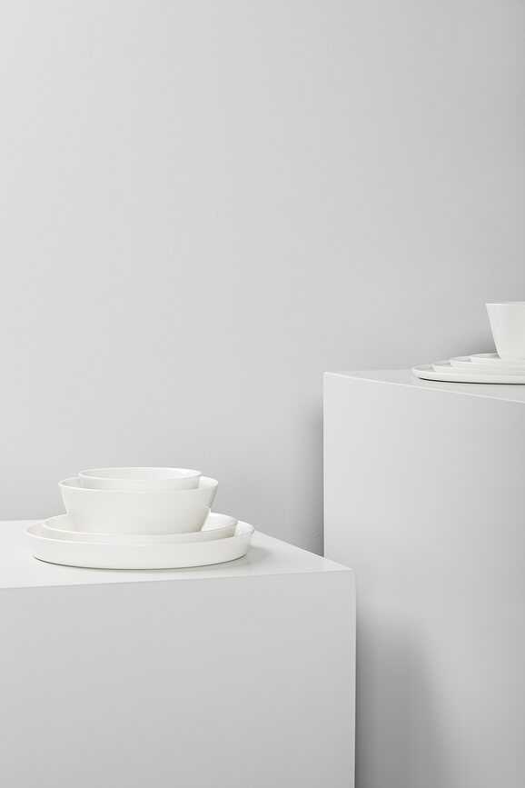 Platos de postre hondos Cena, 18 cm, marfil, 4 unidades