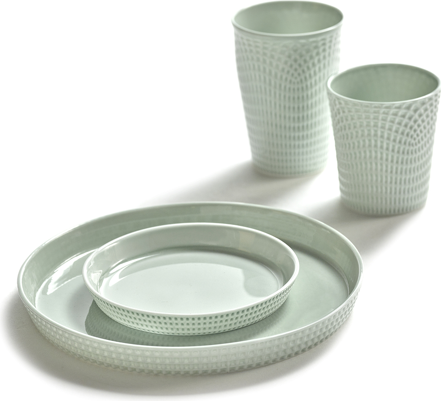 Set de platos de postre Nido 16 cm, verde, 4 unidades