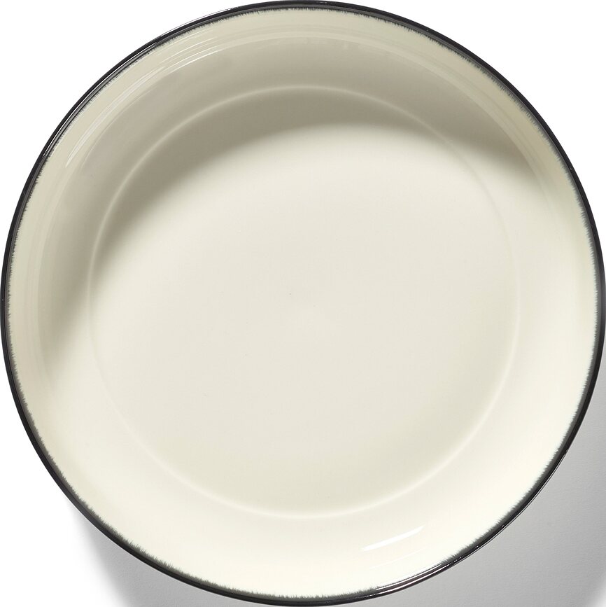 Platos Hondos Dé D, 24 cm, negros y blancos, Pack de 2 unidades