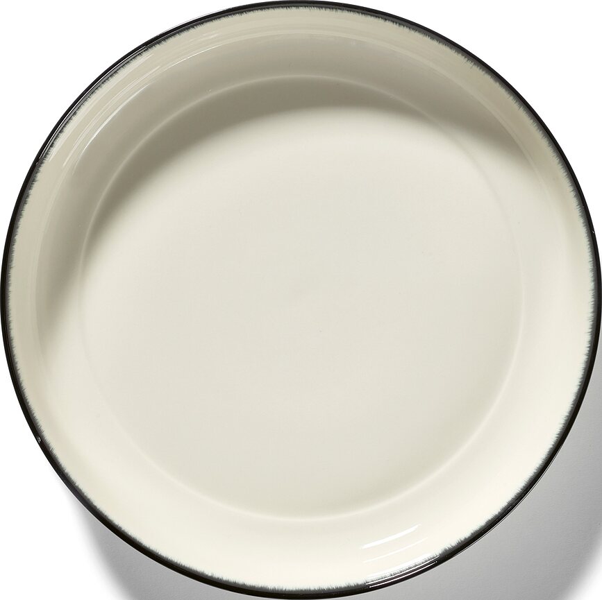 Platos hondos Dé D, 27 cm, blancos y negros, 2 unidades