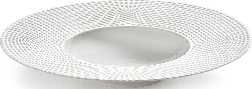 Platos hondos de porcelana Nido Wide Edge, 28 cm, blanco, 2 unidades