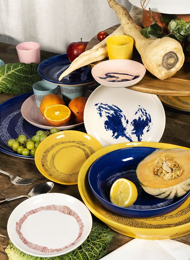 Platos Hondos Feast Pepper, 22 cm, rosa y azul, 2 unidades