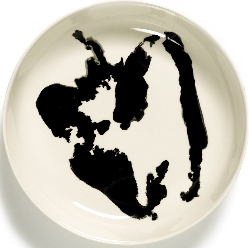 Platos Hondos Feast Pepper, 22 cm, blancos y negros, 2 unidades