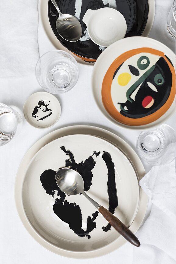 Platos Llanos Feast Pepper, 26,5 cm, blancos y negros, 2 unidades