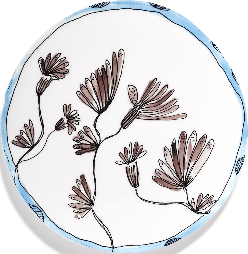 Platos llanos Midnight Flowers, 28 cm, con estampado floral, 2 unidades