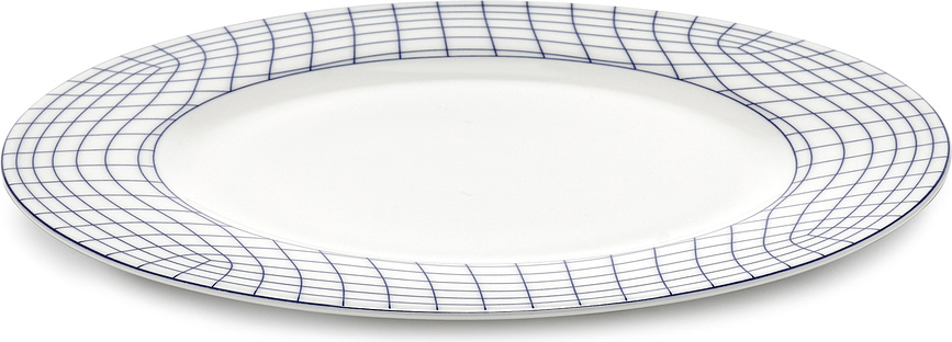 Platos llanos Nido, 24 cm, blanco y azul, 4 unidades