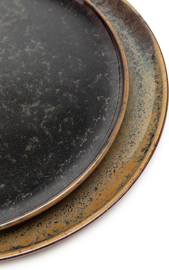 Platos llanos Surface, 24 cm, verde oscuro, 4 unidades