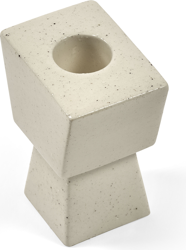 Portavelas para vela clásica Molly, 9 cm, beige