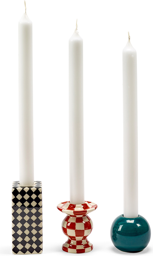 Portavelas para velas clásicas Les Objets Mouleversants, Pack de 3 unidades