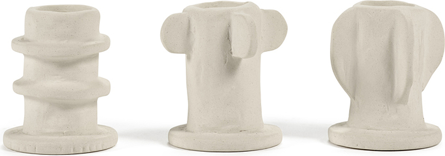 Portavelas para velas clásicas Molly, beige, 3 unidades