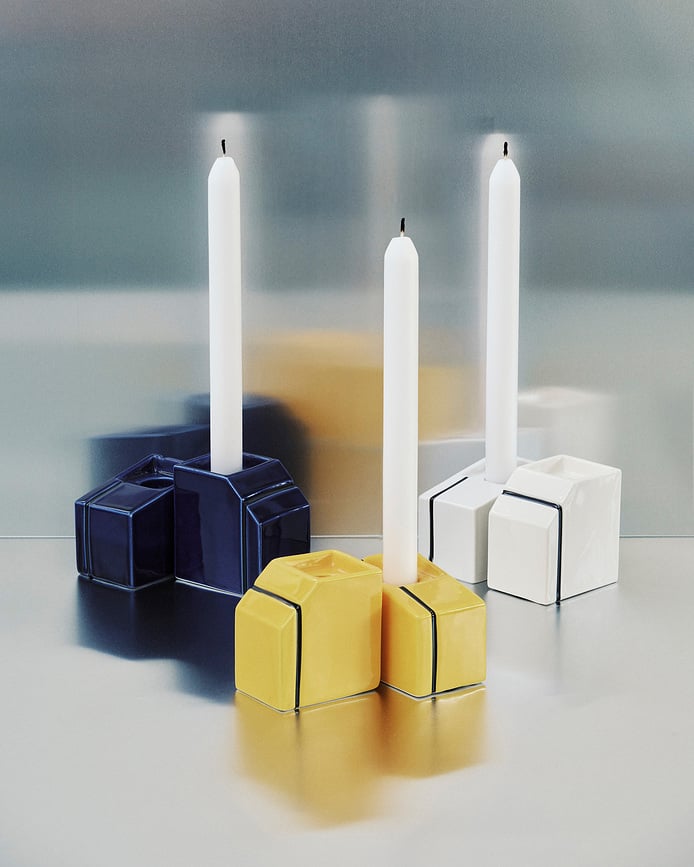 Portavelas para Velas Clásicas Silos, blancos, 2 unidades