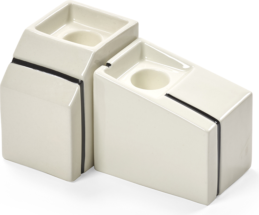 Portavelas para Velas Clásicas Silos, blancos, 2 unidades