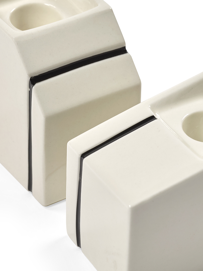 Portavelas para Velas Clásicas Silos, blancos, 2 unidades