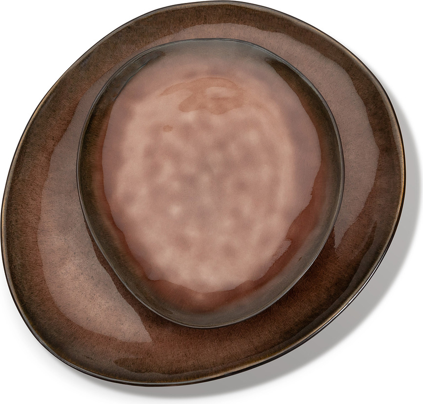 Pure Assiette Plate ovale, 27,5 cm, marron