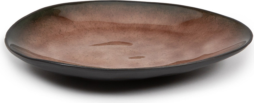 Pure Assiettes à tapas ovales, 14,9 cm, marron, Lot de 4