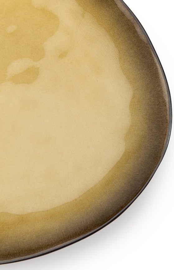 Pure Assiettes Plates ovales, 27,5 cm, jaunes, Lot de 2