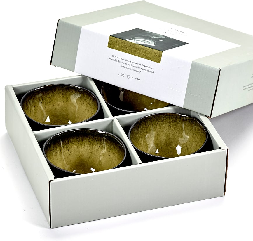 Pure Bols 10,2 cm, marron-jaune, Lot de 4