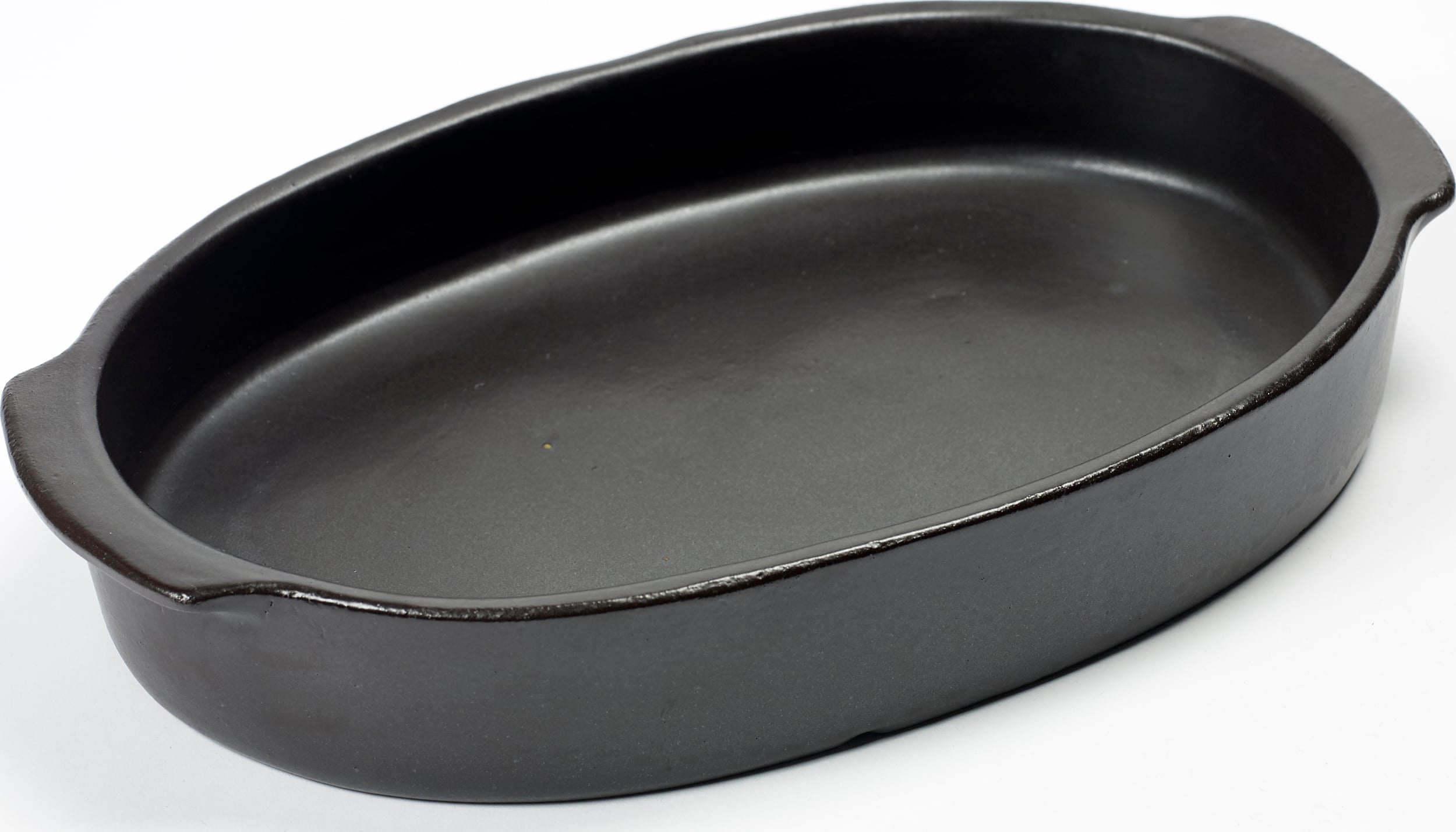 Bratpfannen aus Steingut Pure Ovale Auflaufform 37 Cm, Schwarz