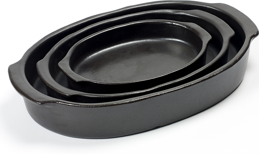 Pure Plat de Cuisson et de Service ovale, 37 cm, noir