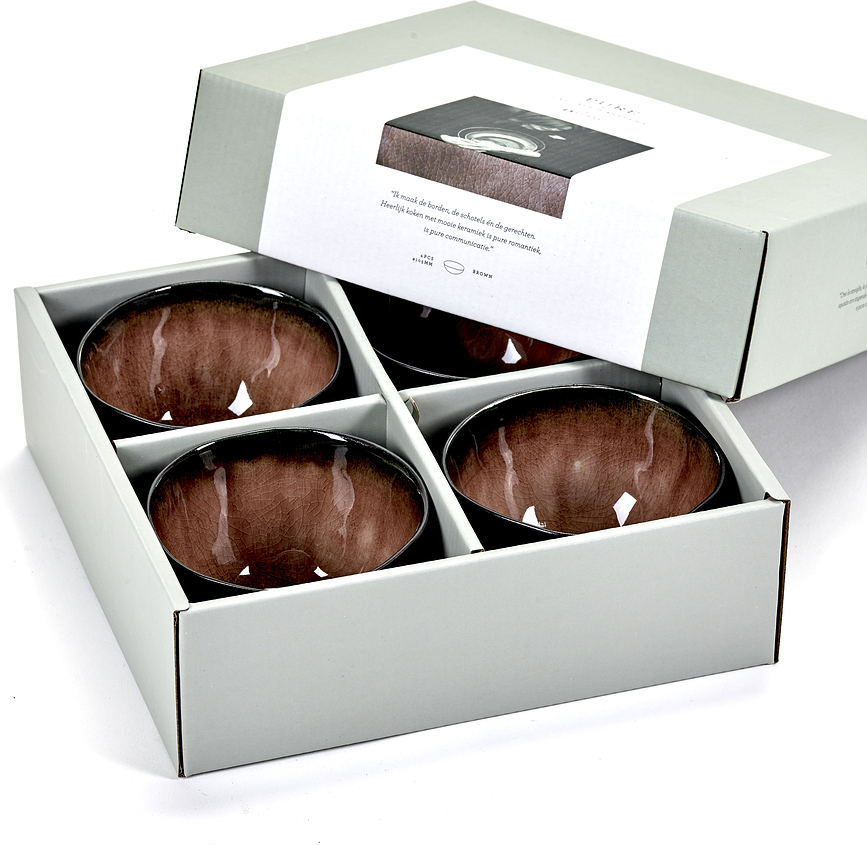 Pure Zdjele 10,2 cm smeđe-žute 4 kom.