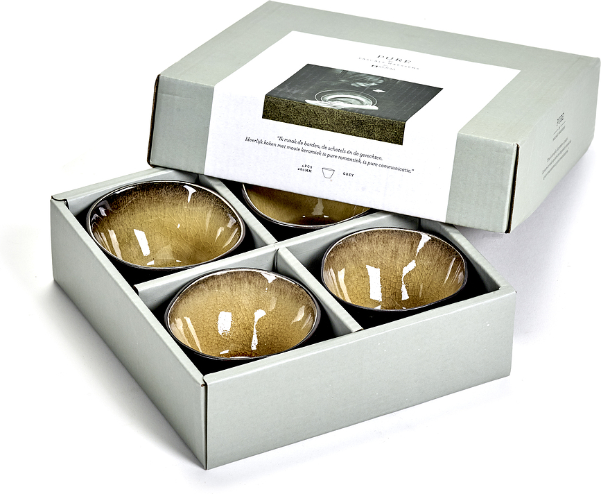 Pure Zdjele 7,6 cm smeđe-žute 4 kom.