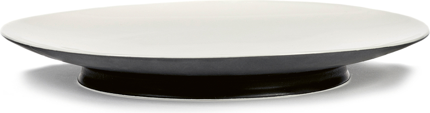 Ra Assiettes Plates 28 cm, noires et blanches, Lot de 2