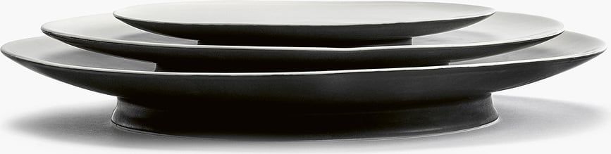Ra Πιάτο φαγητού, 24 εκ., μαύρο-άσπρο