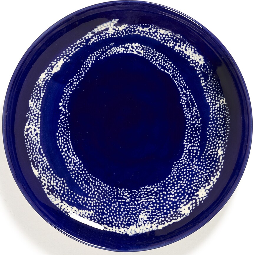 Raňajkové taniere Feast bodkované 19 cm, tmavomodro-biele, 2 ks
