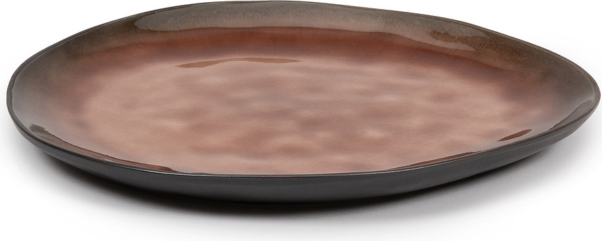 Raňajkové taniere Pure oválne 20 cm, hnedé, 2 ks
