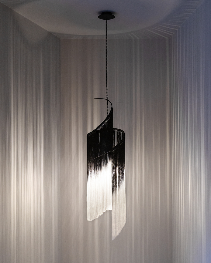 Rey Viseća Lampa 90 cm crno-bijela