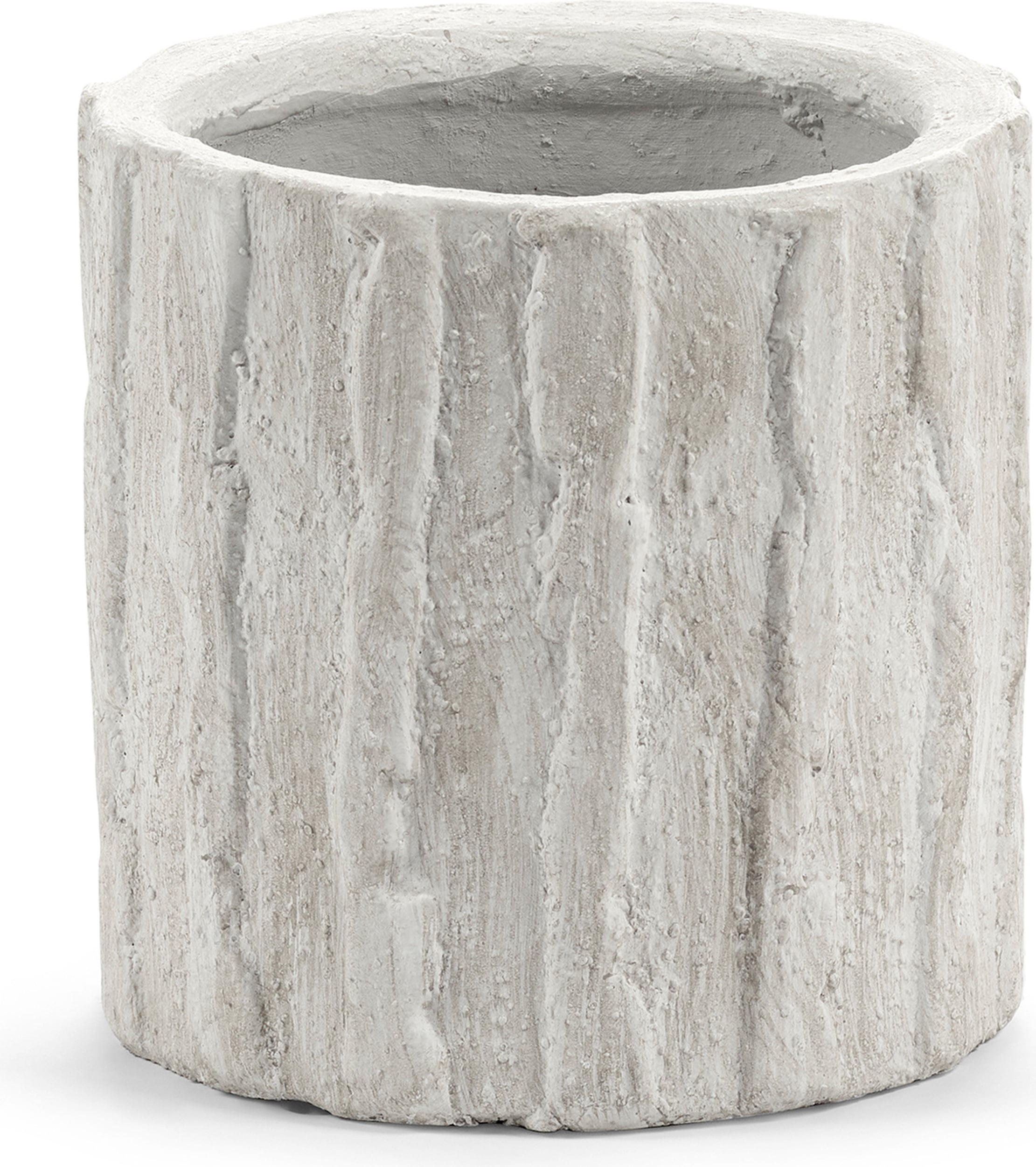 Balkon-Pflanztöpfe Rift Blumentopf 20 Cm, Gebrochenes Weiß