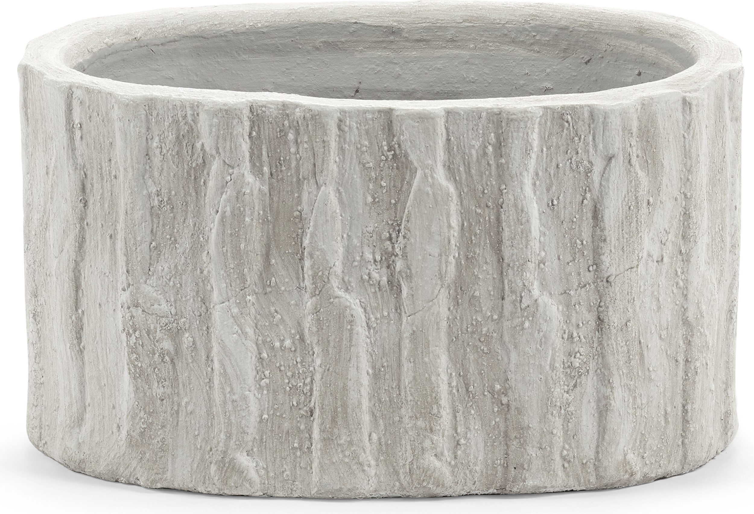 Balkon-Pflanztöpfe Rift Blumentopf Niedrig 17 Cm, Gebrochenes Weiß