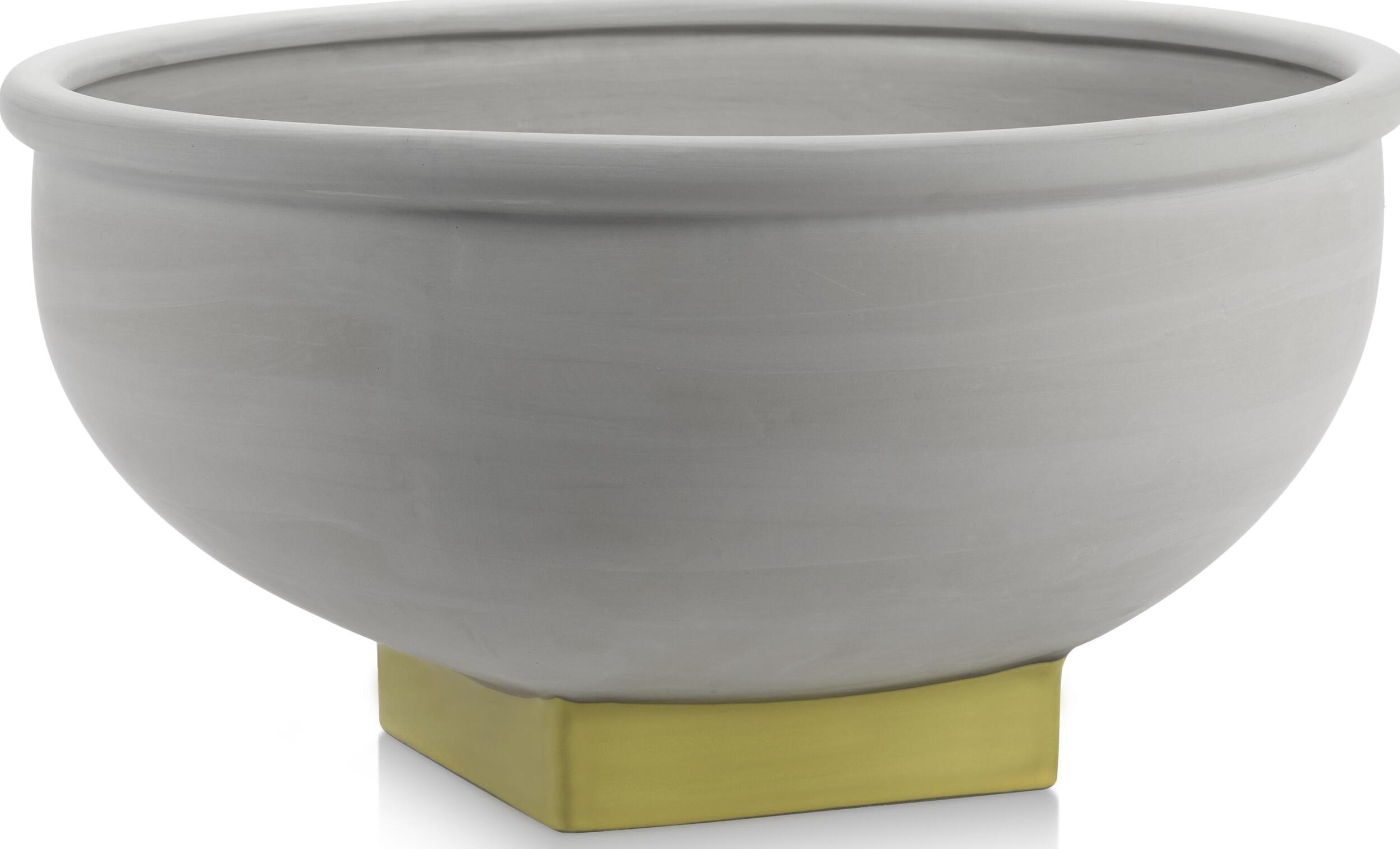 Rosamar Pflanzgefäß niedrig 50 cm, grau-gelb