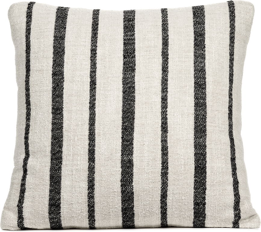 Rudolph Διακοσμητικό Μαξιλάρι ριγέ, 55 x 55 εκ., κρεμ-μαύρο