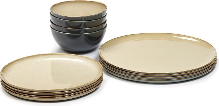 Service de vaisselle Terres de Rêves beige, 12 pièces