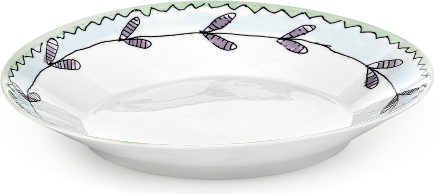 Set 2 farfurii adânci Midnight Flowers Blossom Milk, 22 cm, alb