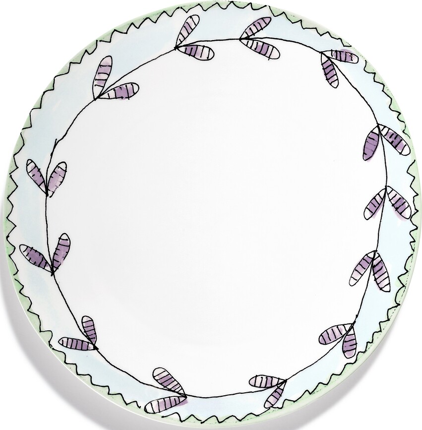 Set 2 farfurii întinse Midnight Flowers Blossom Milk, 28 cm, alb, ceramică