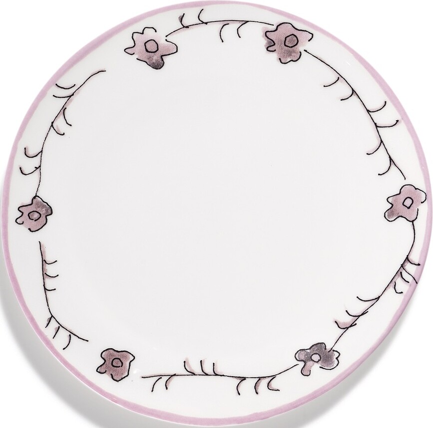 Set 2 farfurii pentru desert Midnight Flowers Dark Viola, 16 cm, violet închis