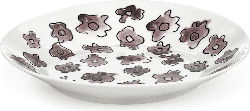 Set 2 farfurii pentru gustări Midnight Flowers Dark Viola, 10 cm, violet închis