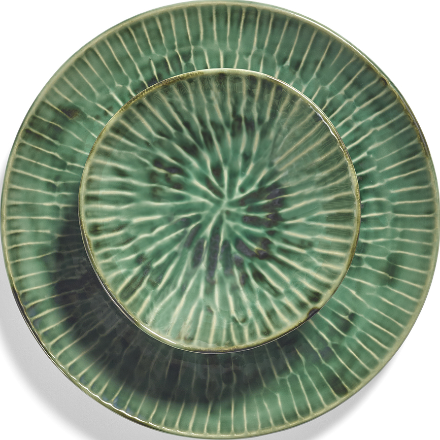 Set de 2 platos llanos Verde Lanza, 27 cm, verde