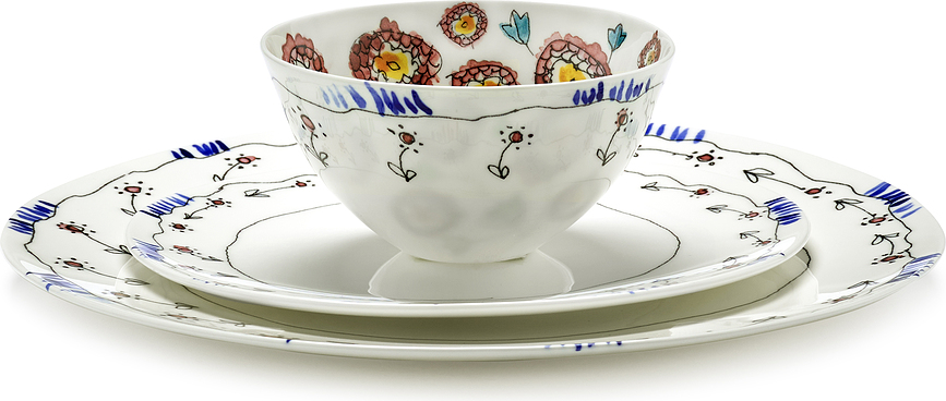 Set de cuencos Midnight Flowers Anemone Vaniglia, 12 cm, 2 unidades