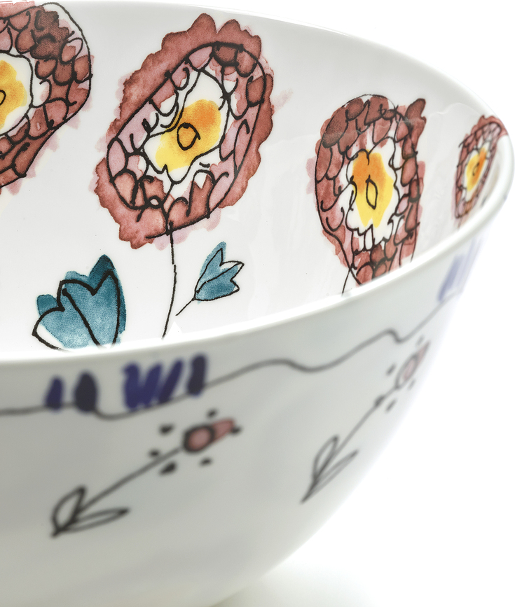 Set de cuencos Midnight Flowers Anemone Vaniglia, 12 cm, 2 unidades